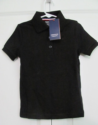 NWT XS (4-5) GIRL'S FRENCH TOAST SCHOOL UNIFORM S/S SOLID BLACK POLO