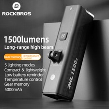 ROCKBROS Bike Light 1500LM Rechargeable Headlights with Mount Waterproof 5 Modes