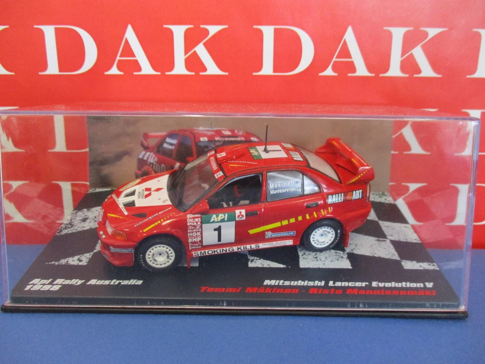 Die cast 1/43 Modellino Auto Mitsubishi Lancer Evo V Rally Australia 1998 Makine - Immagine 4 di 4