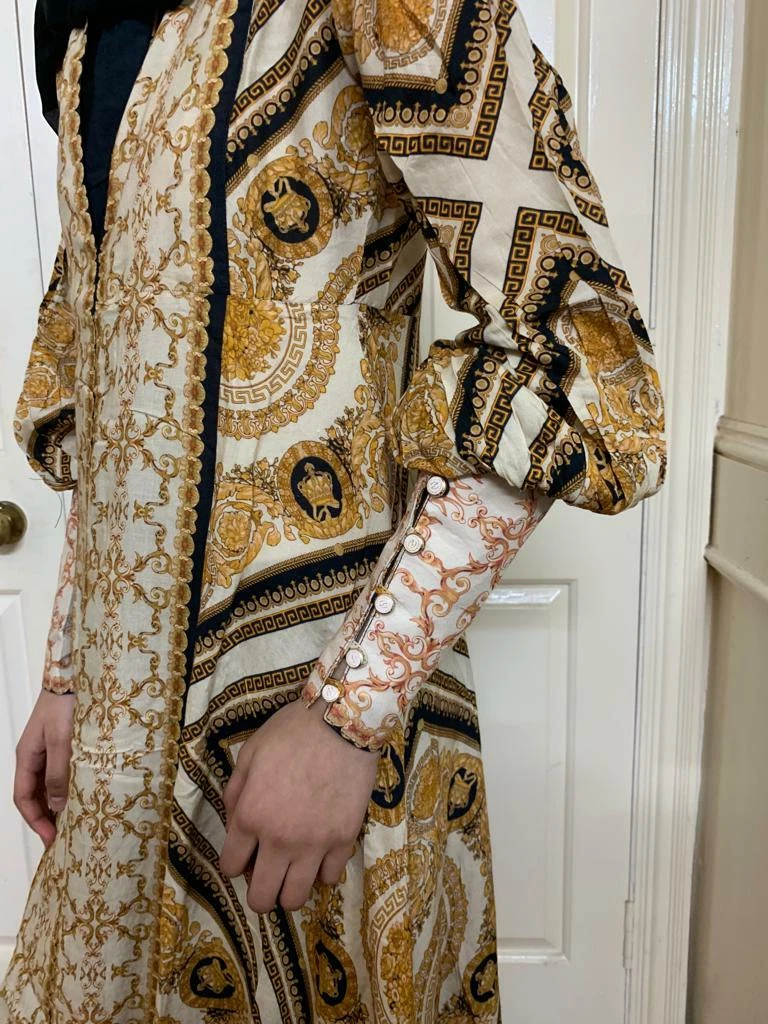 VERSACE Abito Lungo Donna Kurti Kurta Sciolto Baggy Kaftan Maxi Abiti Oversize