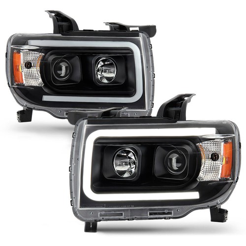 For 1522 GMC Canyon BLACK LED Neon Tube Halo DRL Projector Headlight L
