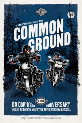 Harley Davidson Motorcycle - Common Ground - Vintage Motorcycle Poster 