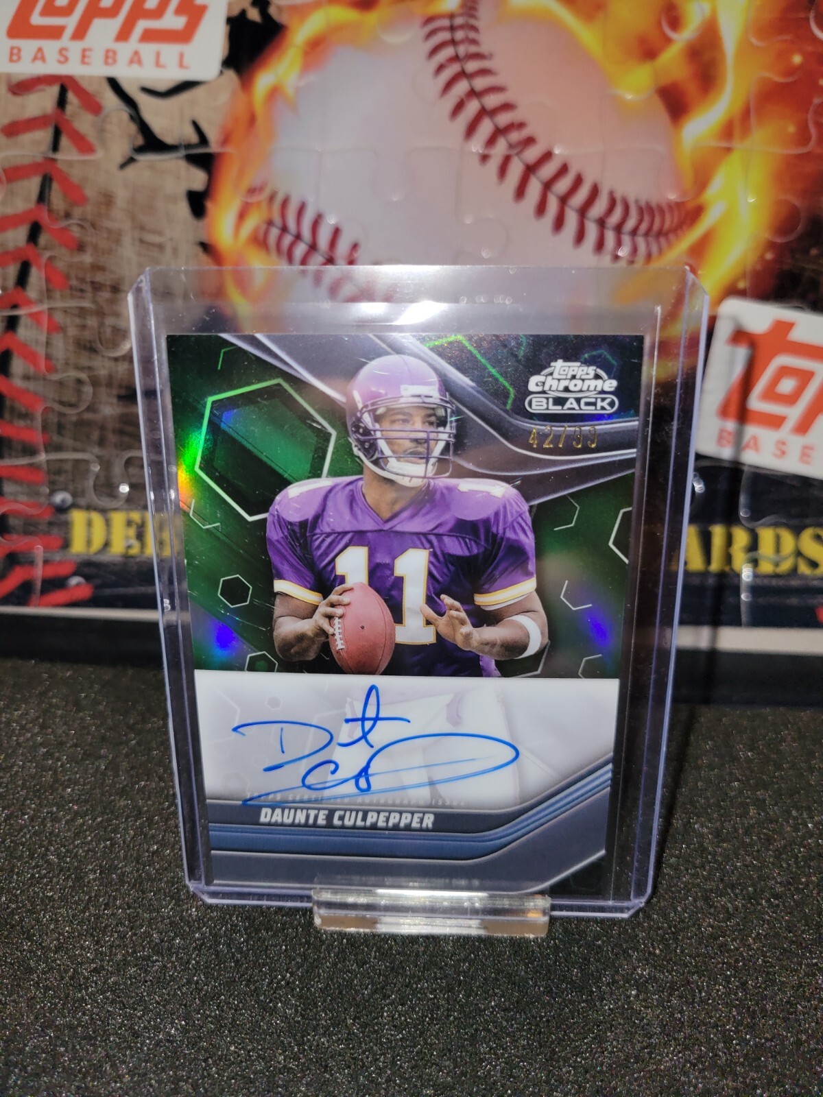 2023 Topps Composite Daunte Culpepper On Card Auto Chrome Black GREEN #/99