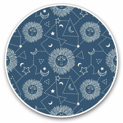 2 x Vinyl Stickers 25cm - Pretty Sun Moon Stars Celestial Cool Gift #13052 - Picture 1 of 9