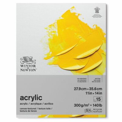 Winsor Newton Acryl Gemälde Leinwand strukturiertes Papier Block 11 x 14''