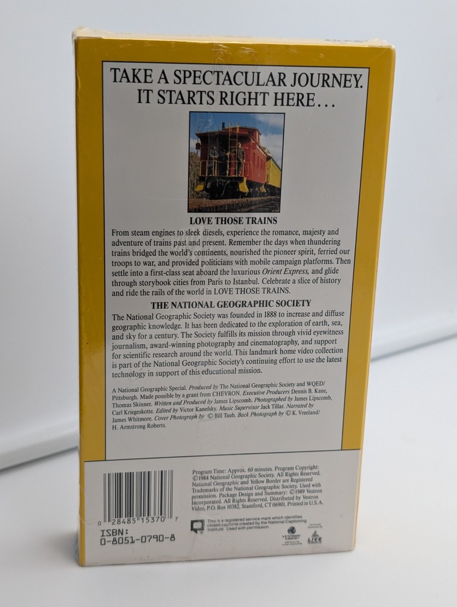 Love Those Trains Railroad VHS - National Geographic Nat Geo