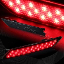 For 2013-2015 Honda Civic Sedan Smoke Len LED Rear Bumper Reflector Brake Lights