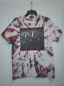 red white and black tie dye shirt