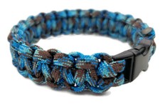 Paracord Bracelet 550 Black Tactical 3/8" Buckle Abyss Hand Made