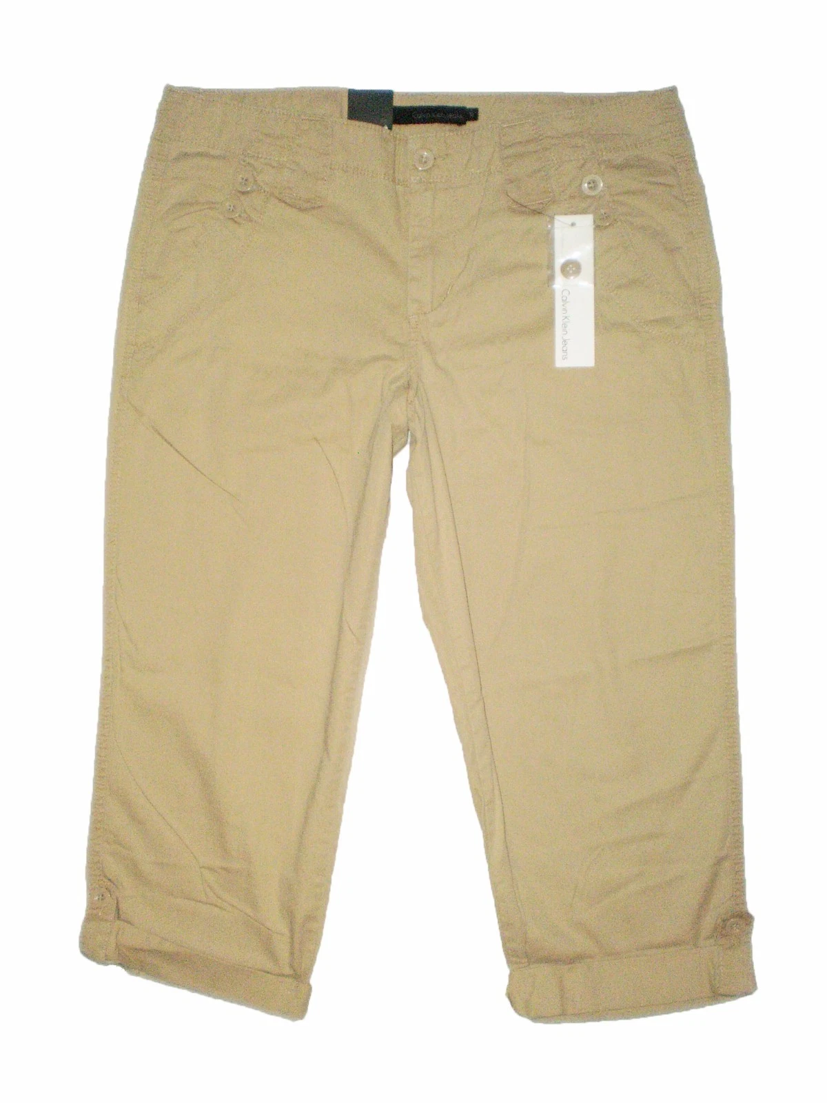 Calvin Klein Women's Tan New Chino Cotton Capri Cropped Size 10 New $59