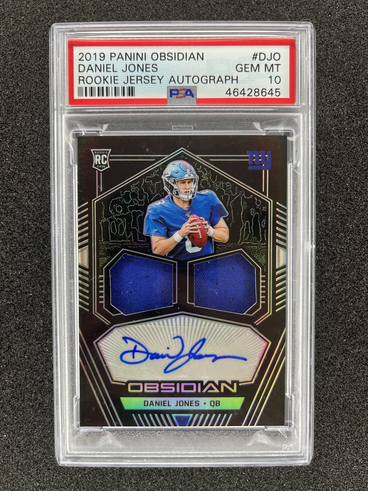 Daniel Jones Panini Obsidian Rookie Jersey Autos #DJO Base