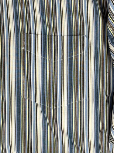 Martin Gordon Shirt Men’s Large Blue University Stripes Long Sleeve Button Up - Picture 5 of 9