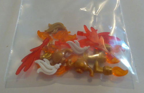 Lego Parts Genie Lamps Gold, Flames, Candelabra