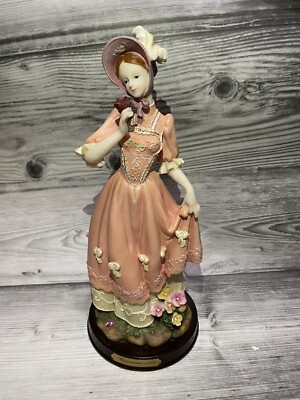 Giovanni Turtle King Resin Figurine Victorian Lady Rose Pink Dress