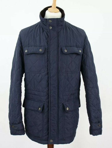 M\u0026S Blue Harbour Navy Quilted Jacket 