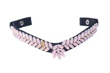Leather Bling snap Crsytal browband for English Sparkly Crystal Bridle.