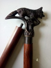 Antique Wooden Cane Dragon Fox Head handle for Wooden Walking Stick Style Gift