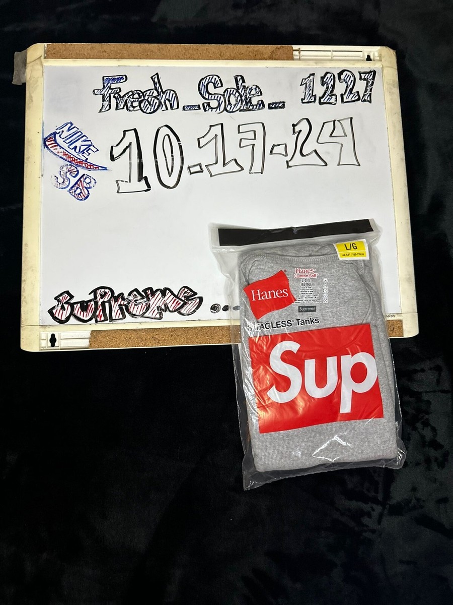 新品未開封 24ss Supreme Hanes Tank Tops グレー S Supreme x Hanes Tagless Tank Tops (3 Pack) 'Grey' SUP-SS24-024