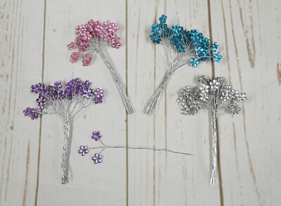 Acryl Diamant Blume Draht Stiele x 12 Stück Hochzeiten Braut