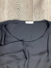 Everly Dress Black 3/4 Sleeve Small Knee Length Cinch Waist Women’s