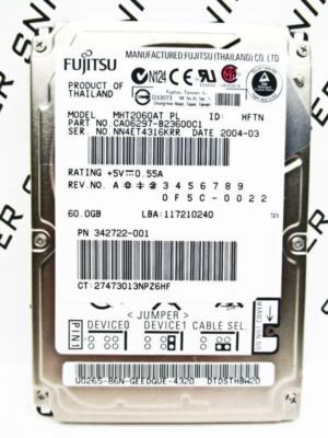 Fujitsu 60GB MHT2060AT IDE CA06297-B23600C1 Laptop Hard Drive