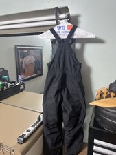 Lands End Unisex Kids Size 10S Black Grow A Long Squall Knees Snow Ski Bibs