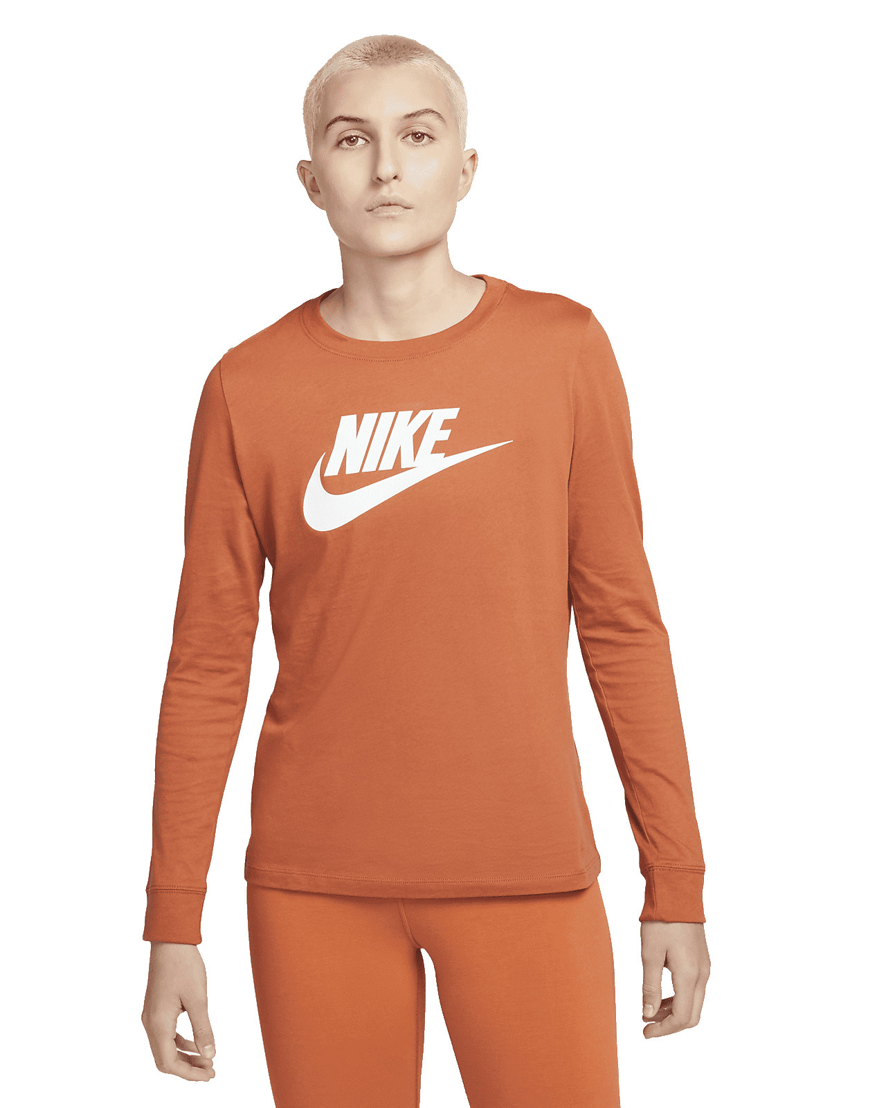 Womens Nike Sportswear Burnt Sunrise/White Long Sleeve T-Shirt - XS