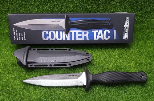 Cold Steel Counter TAC I Boot Knife 5" Double Edge Blade Kray-Ex Handle - 10BCTL