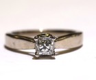 GIA certified 14k white gold .58ct VVS2 F princess diamond engagement ring 4.2g — photo 2