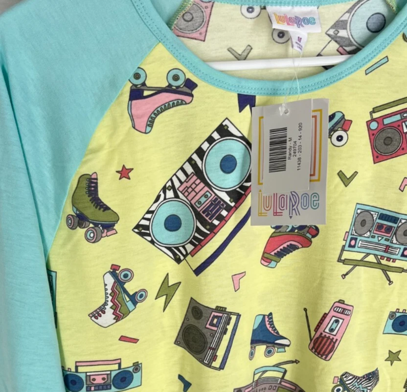 Camisa LULAROE Randy Talla Mediana Mayor Unicornio Mujer Divertida Diseño Años 80 NUEVA NUEVA CON ETIQUETAS Foto 3 de 4