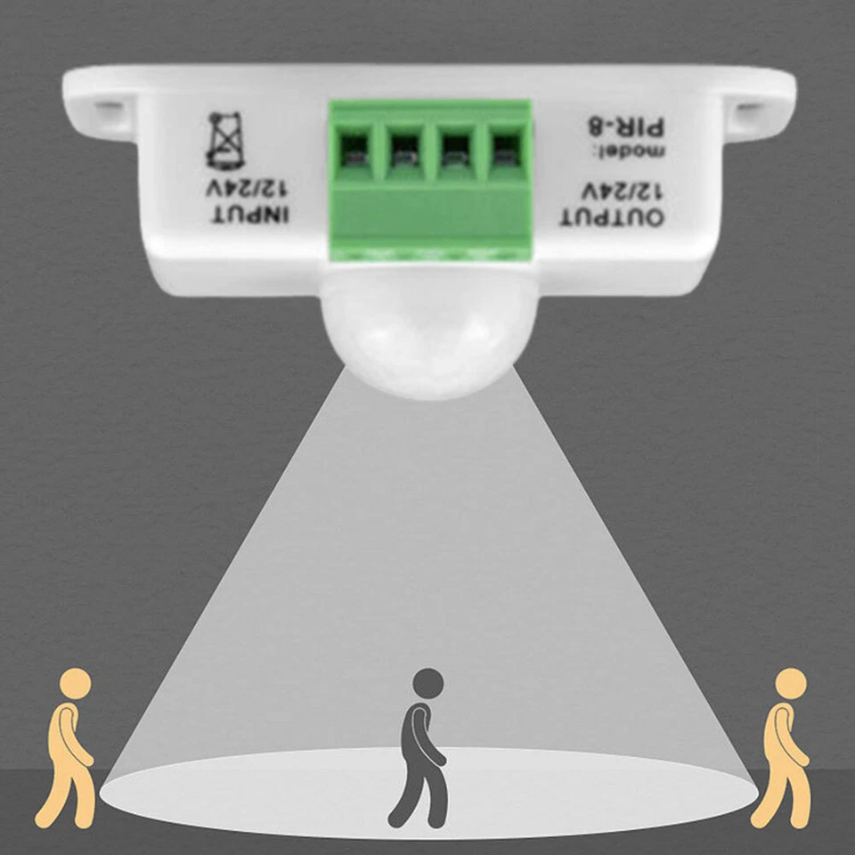 DC 12V 24V 6A PIR Motion Sensor Switch Automatic Adjust for LED Strip Light Lamp - Image 4 of 4
