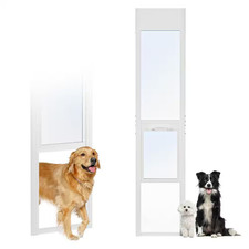Dog Door for Sliding Glass Door Adjustable 80.5 In. 86.5 In. H Doggy Door for Sl