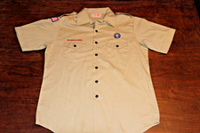 Boy Scouts of America BSA Men's Shirt Tan Large Plain No Patches