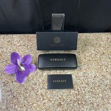 Versace Authentic Black Hard Eyeglass Thin Case  Box  READ 