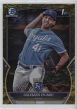 2023 Bowman Draft Chrome Yellow Lunar Crater Refractor 40/75 Coleman Picard 0q4s