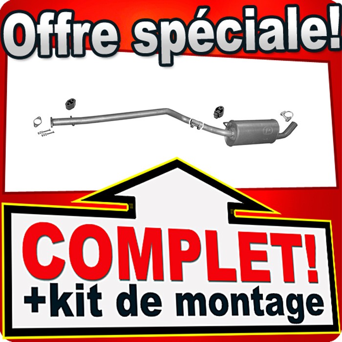 Silencieux intermédiaire pour Ford Transit Connect 1.8 TDCi échappement en acier