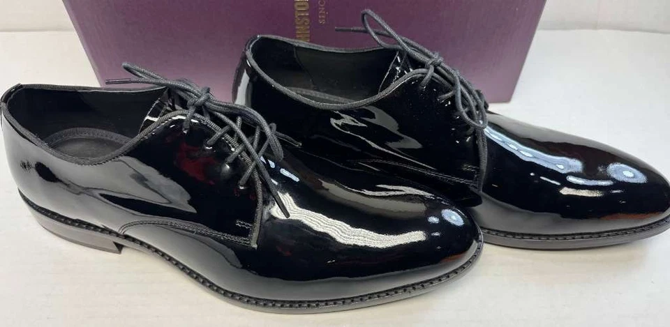 Johnston & Murphy Gavney Puntera Lisa Negro Patente 11M EE. UU. #8077 Foto 2 de 3