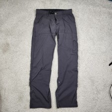 Prana Zion Pants Men's 30x32 Grey Belted Stretch Straight Leg Roll Snap Cuffs