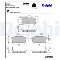 Delphi Bremsbelagsatz, Scheibenbremse LP1710 FüR Toyota