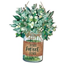 Welcome Wooden Sign for Front Door Wooden Hanger Summer Door Sign Sweet Home