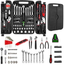 95PCS Mechanics Tool Set, Mixed Sockets and Wrenches Auto Repair Tool Kit