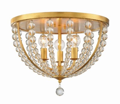 Crystorama Lighting Group ROX-A9000 Roxy 3 Light 17''W Flush Mount - Gold