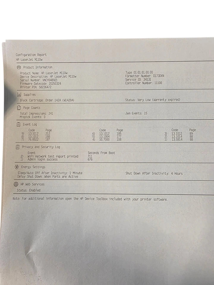 HP LaserJet M110w Laserdrucker weiß S/W-Druck Airprint Bluetooth WLAN USB - Bild 4 von 4