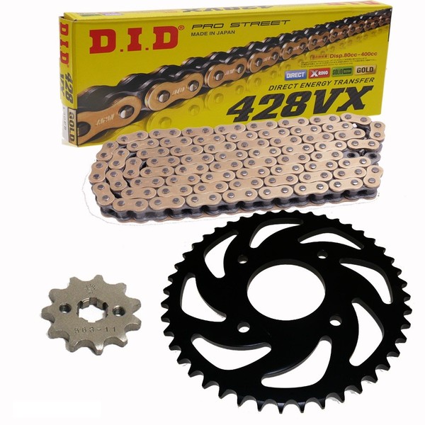 Kettensatz Suzuki GSX-R 125 17-20 Kette DID 428 VX G&B Gold 122 Offen 14/45-image