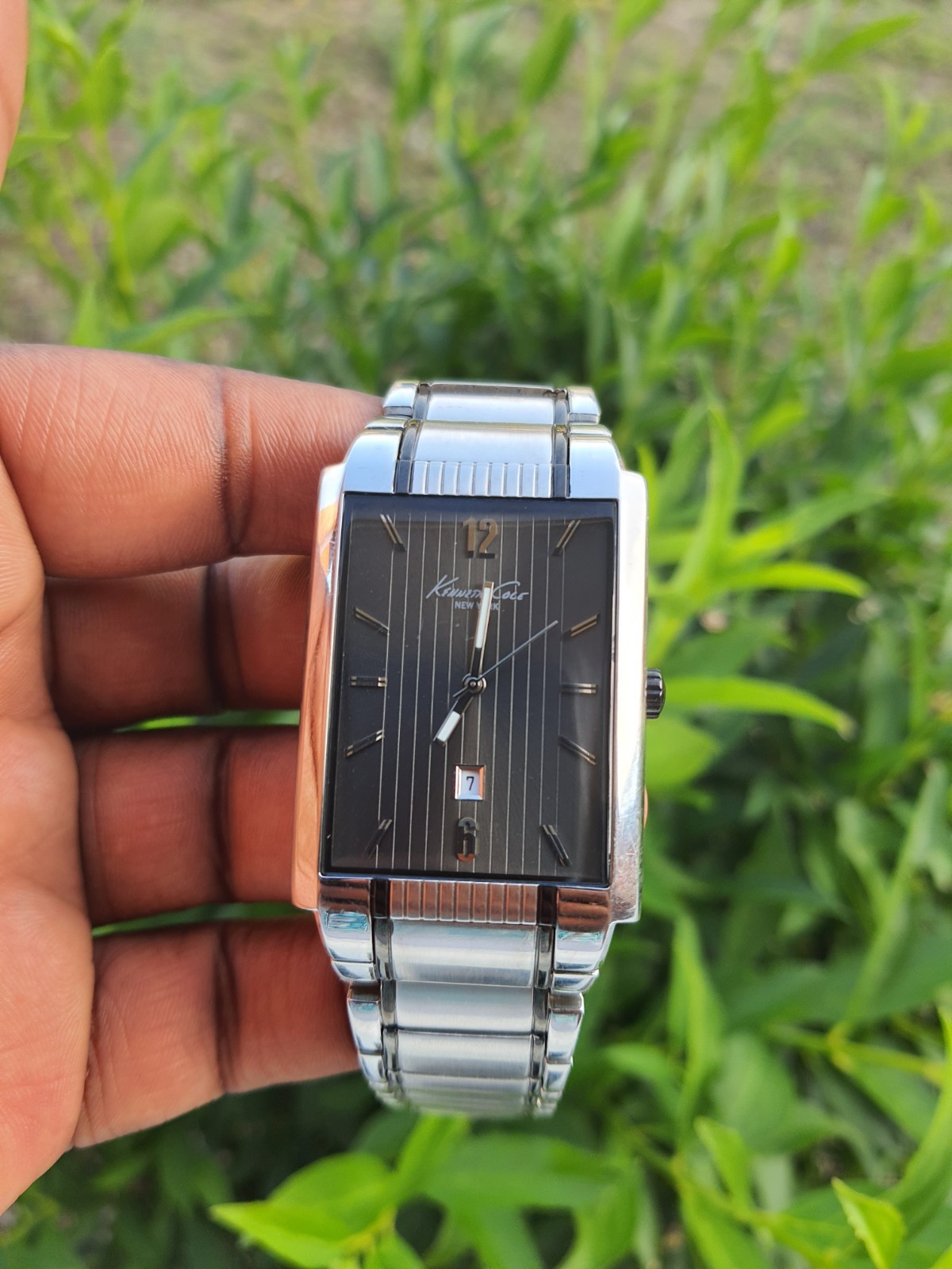 Kenneth Cole Rectangular Grey Dial Stainless Stee… - image 4