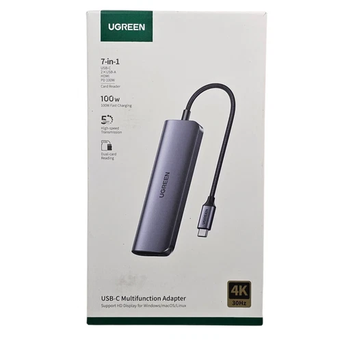 UGREEN Revodok USB C Hub, 7 in 1 Multiport Adapter with 4K HDMI, 100W PD, USB-C 
