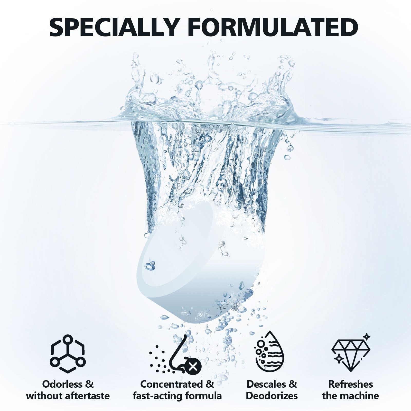 Coffee Machine Cleaner Descaler Tablets 34 Pack, 1 Count (Pack of 34), WHITE 