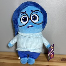 Disney Pixar Inside Out 2 Sadness 13  Plush Doll Embroidered Face Just Play NWT