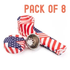 ( Pack of 8 ) 3.5" Silicone Tobacco Smoking Pipe with Lid Flag Hand Pipes Bowl
