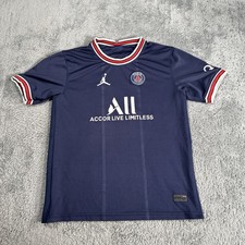 Jordan Soccer Jersey 2021/22 (Paris Saint-Germain) Youth SZ M BLUE FLAW PEELING